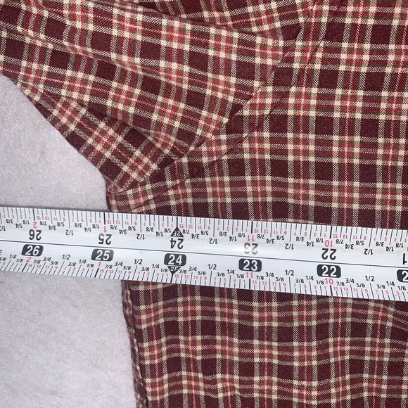 Men’s Abercrombie and Fitch Vintage Red Plaid Flannel Button Down Shirt Large‎ - Picture 8 of 9